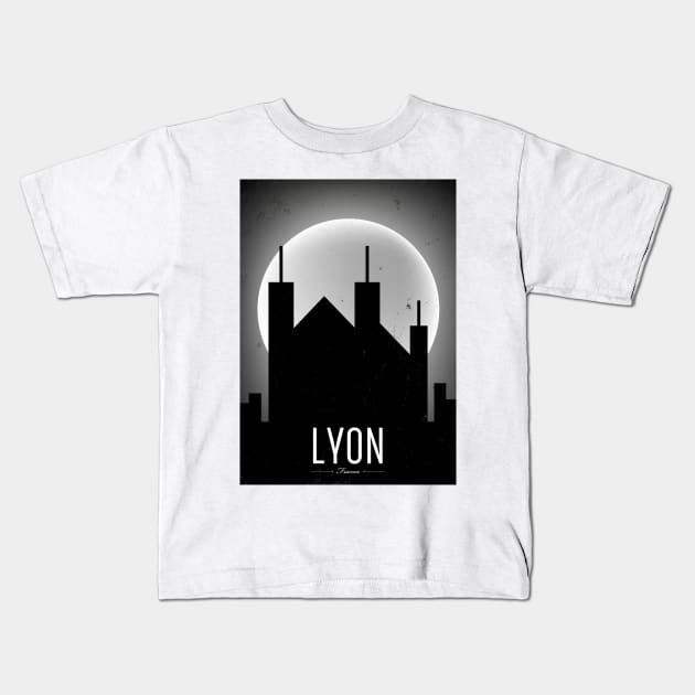 Lyon Poster Design Kids T-Shirt by kursatunsal